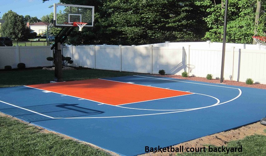Basketball court backyard